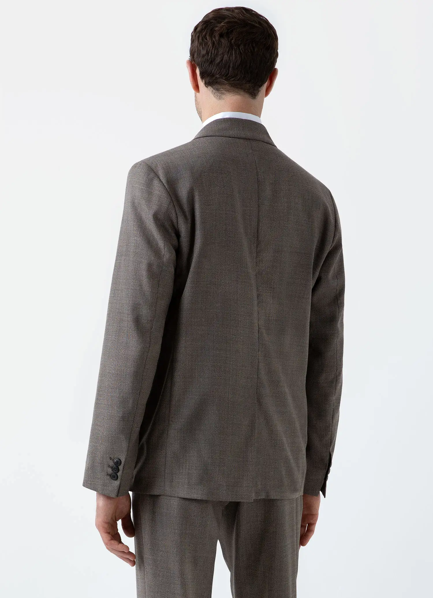 Men's Travel Wool Blazer in Dark Stone Melange