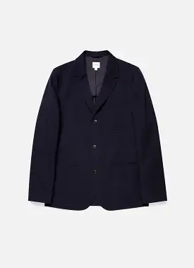 Men's Wool Twill Blazer in Dark Navy