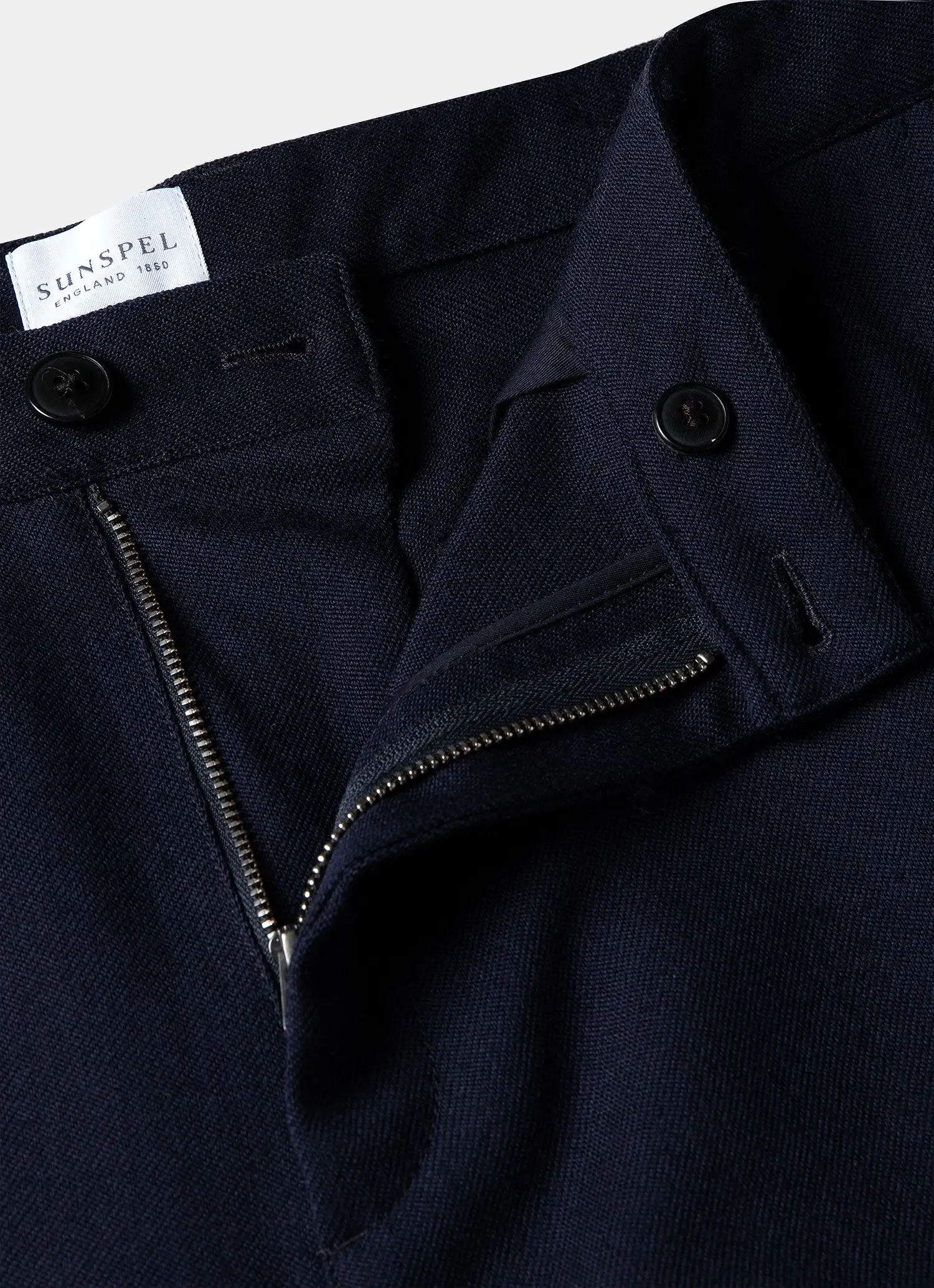 Men's Wool Twill Chore Trousers in Dark Navy