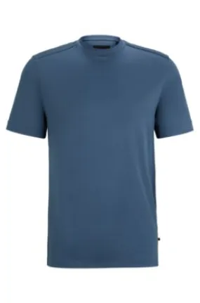 Mixed-material T-shirt with mercerized stretch cotton