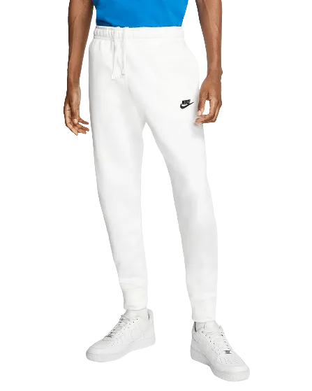 Nike Men's Sportswear Club Fleece Jogger Pants - White