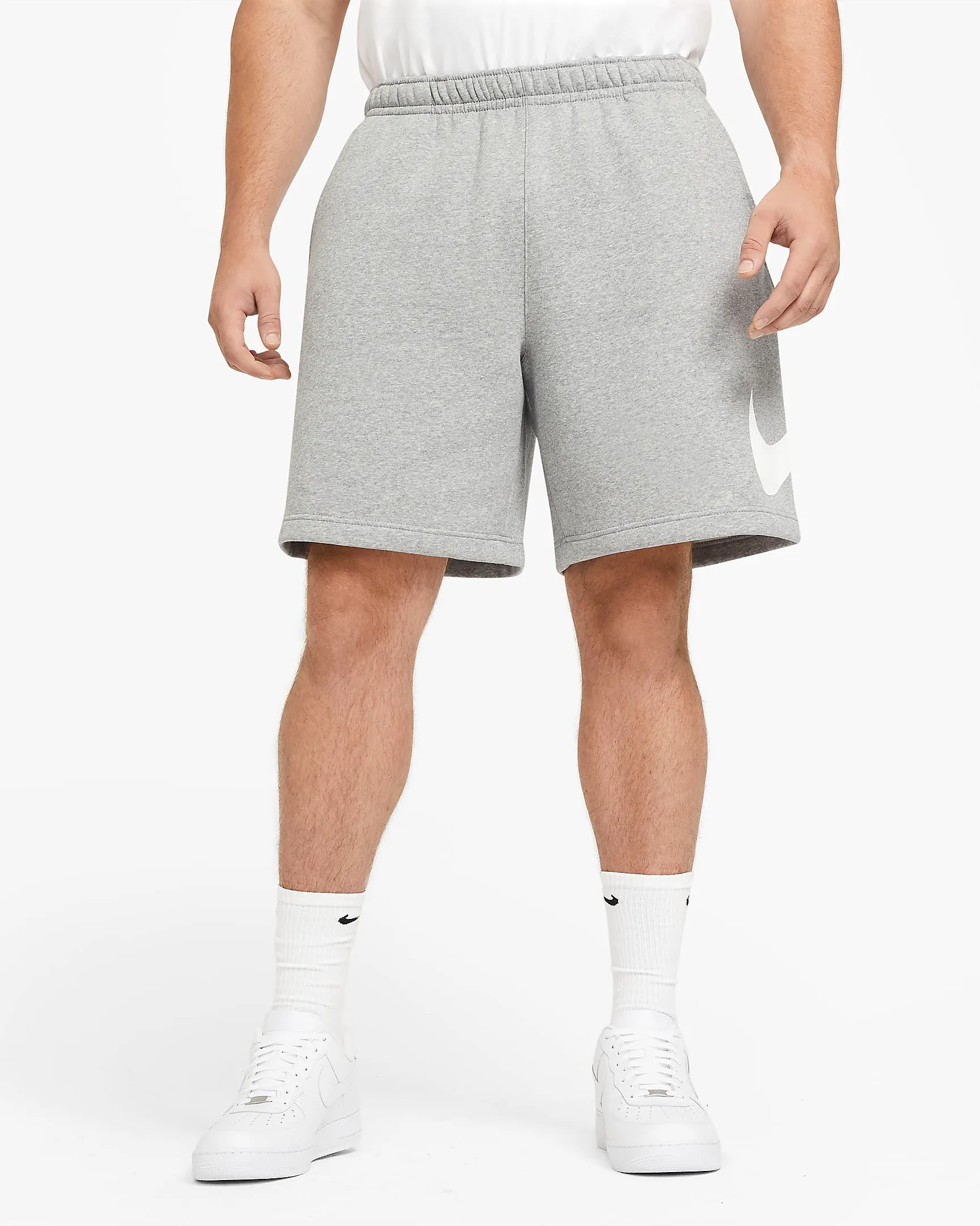 Nike Men's Sportswear Club Shorts - Dark Grey Heather / White