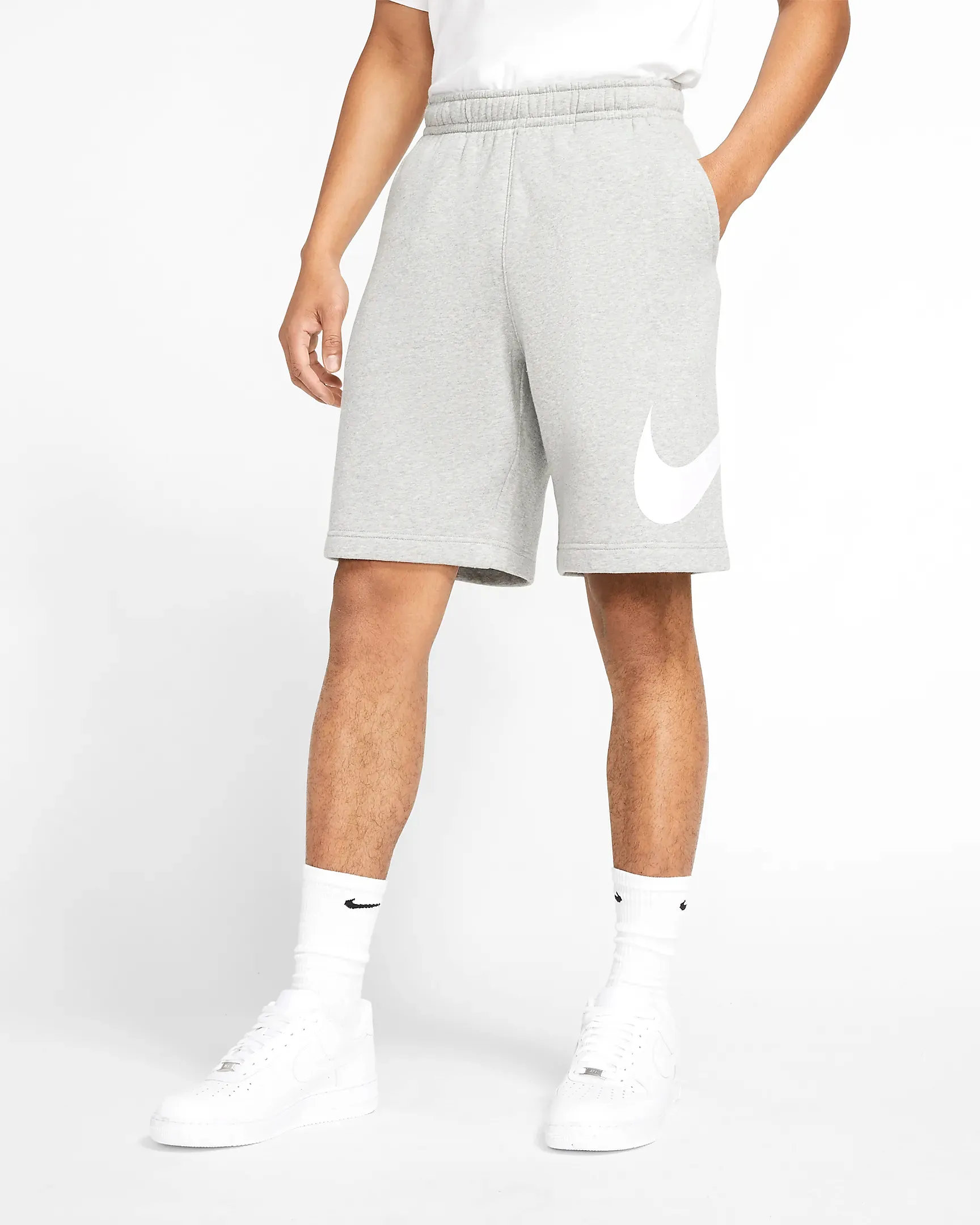 Nike Men's Sportswear Club Shorts - Dark Grey Heather / White