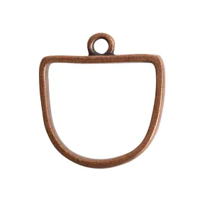 Nunn Design Open Pendant, Grande Half Oval 28.5x31.5mm, Antiqued Copper (1 Piece)