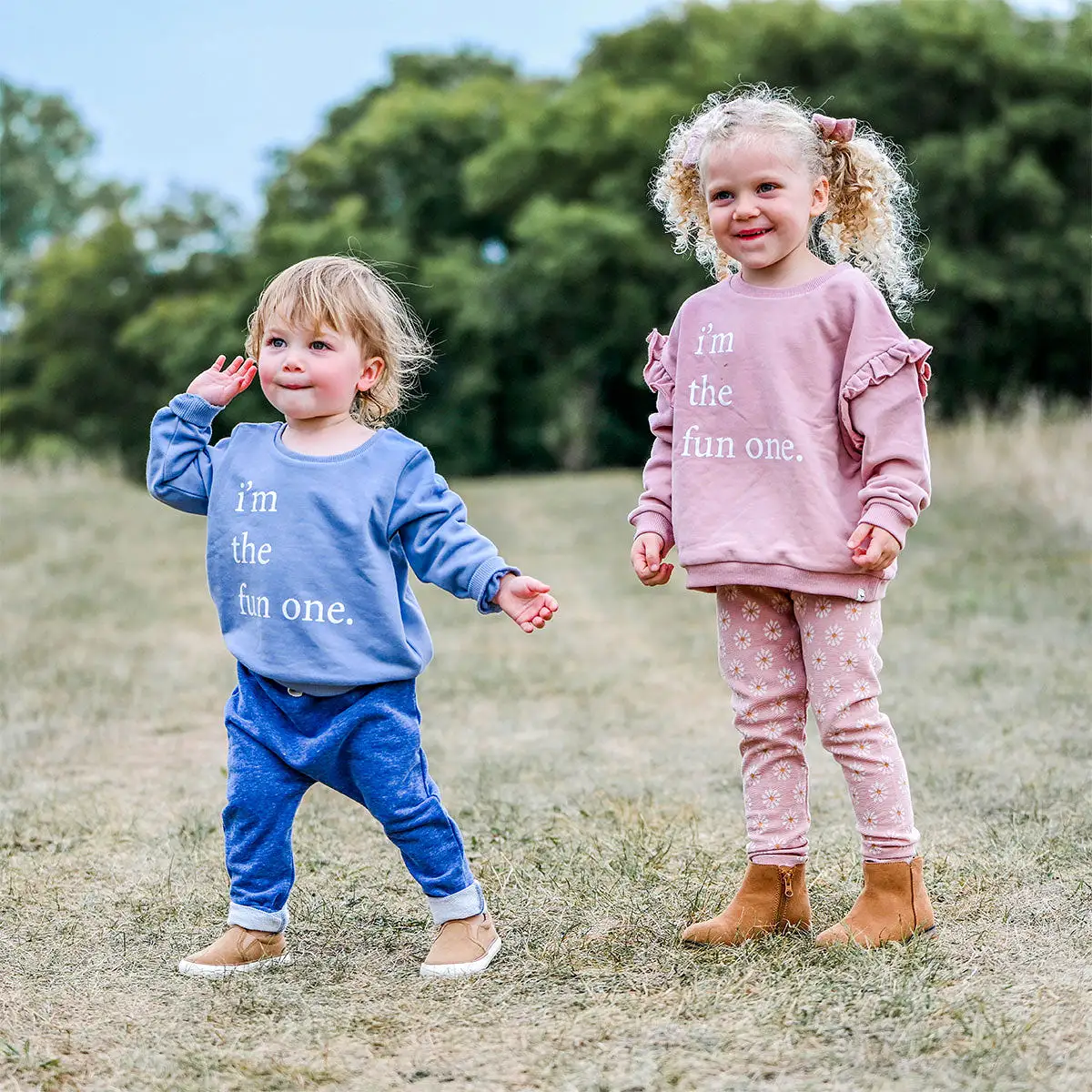 oh baby! Millie Slouch Sweatshirt i'm the fun one Print - Blush