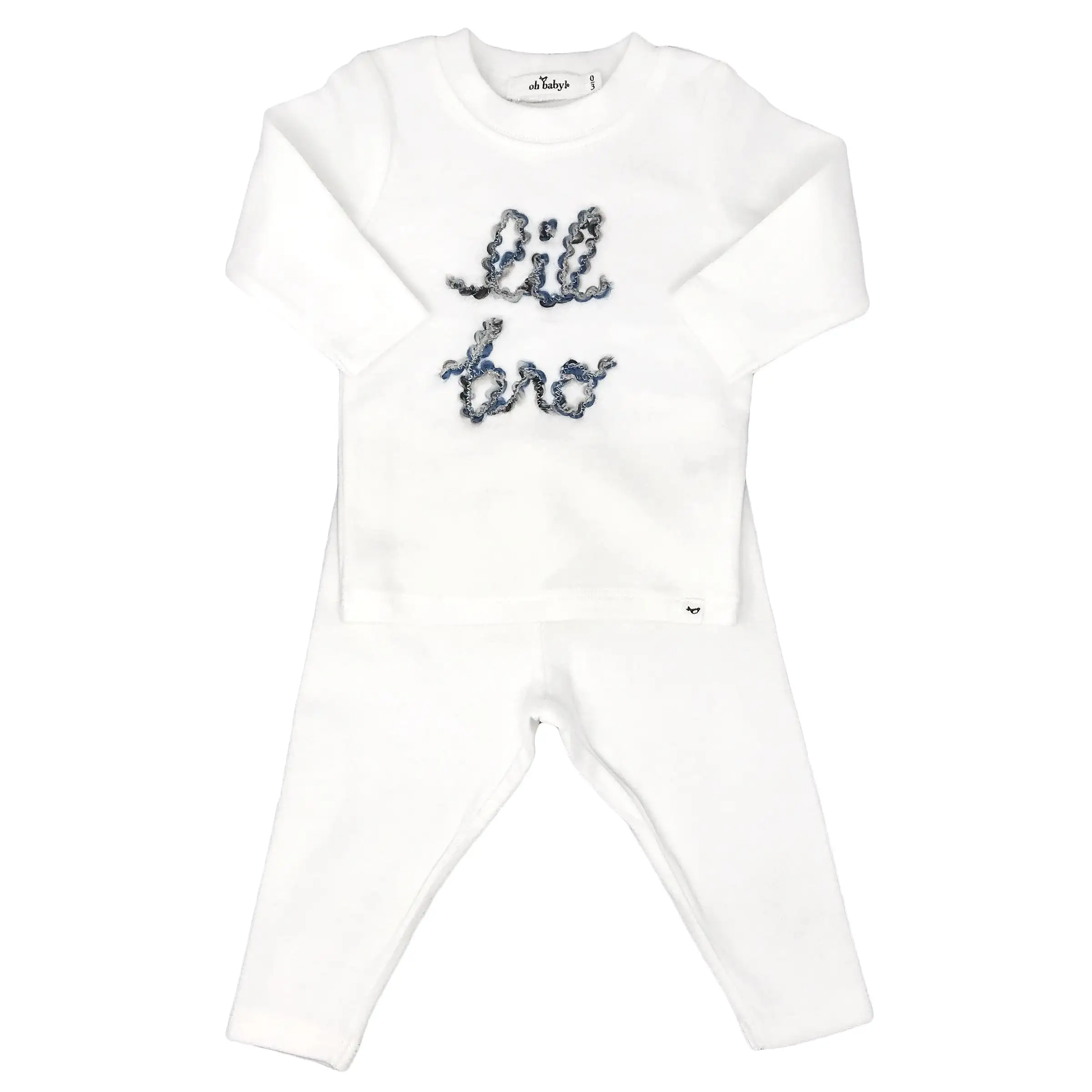 oh baby! Two Piece Set - lil bro in Deep Blue Yarn - Cream