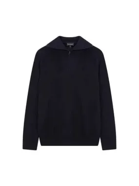 Overseas Station Season Big Chance 8 18 Minho PICK Men s Ribbed Wool Half Zip up Pullover Dark Navy 271556