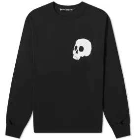 Palm Angels Long Sleeve Back Print Skull T-ShirtBlack