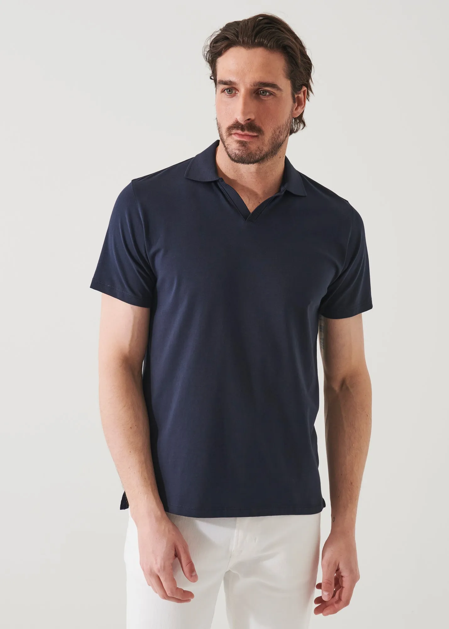 PIMA COTTON STRETCH OPEN POLO