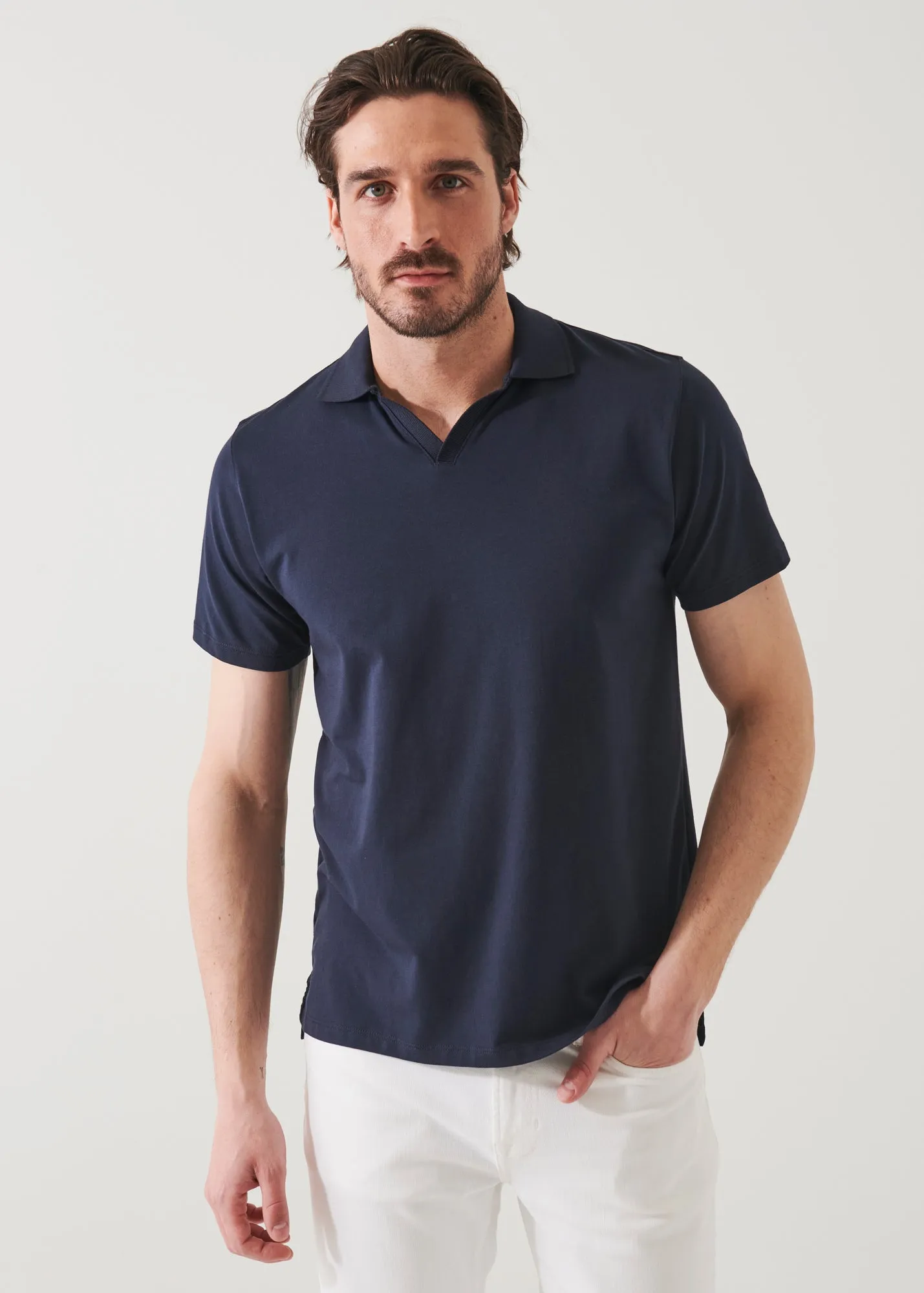 PIMA COTTON STRETCH OPEN POLO