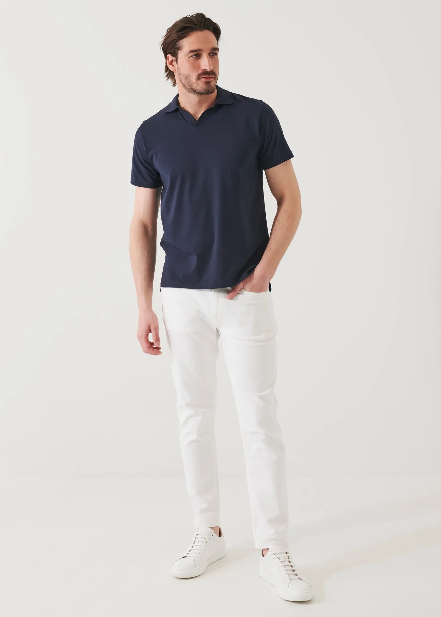 PIMA COTTON STRETCH OPEN POLO