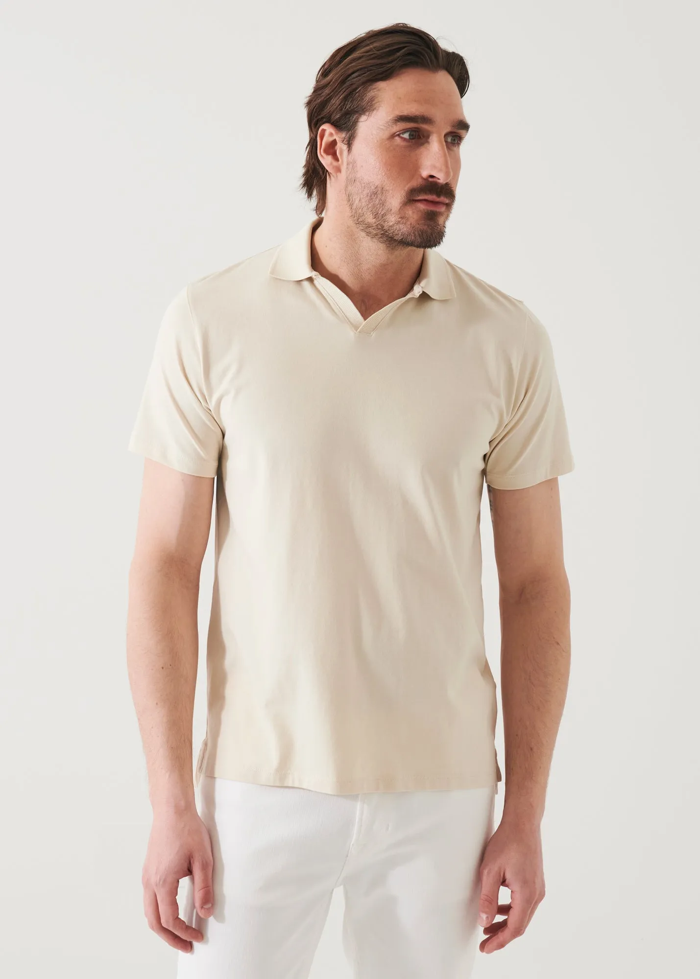 PIMA COTTON STRETCH OPEN POLO