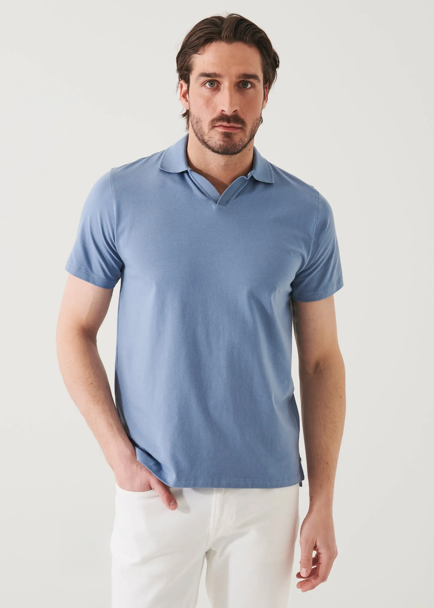 PIMA COTTON STRETCH OPEN POLO