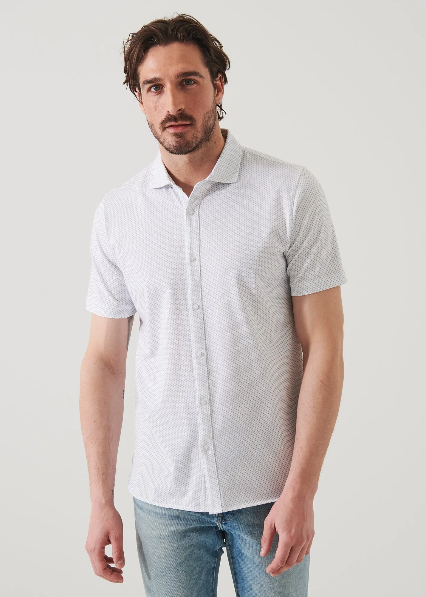 PIMA COTTON STRETCH PRINTED SHIRT