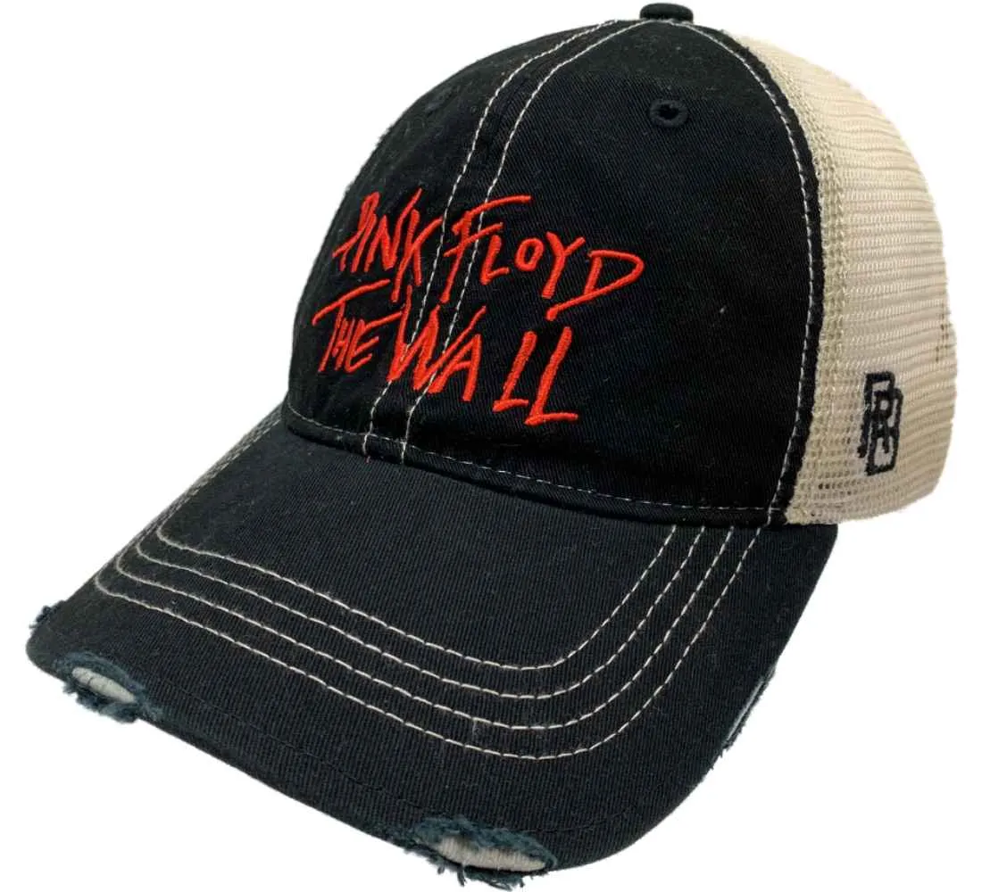 Pink Floyd Retro Brand The Wall Vintage Distressed Mesh Snapback Hat Cap