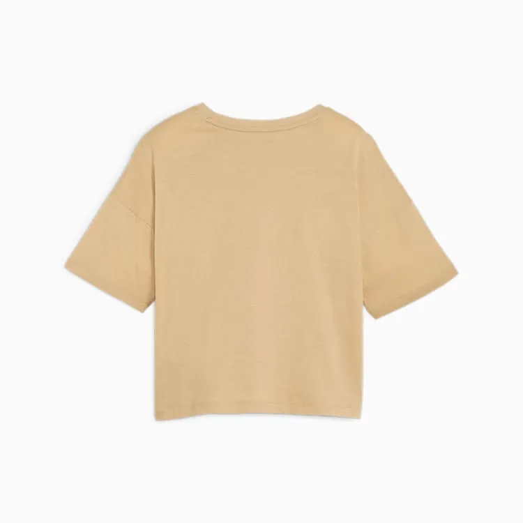 PUMA WOMEN'S ESS CROPPED BEIGE TEE