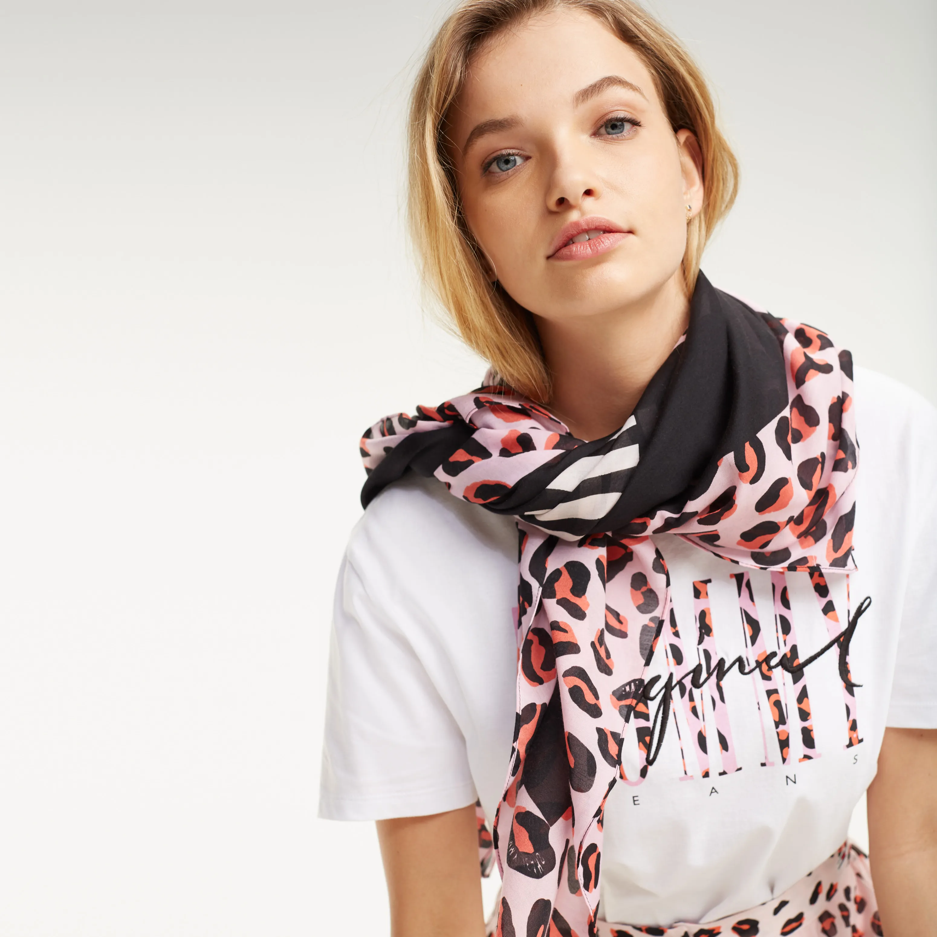 Recycled Textile Leopard Scarf | Scarves | Tommy Hilfiger