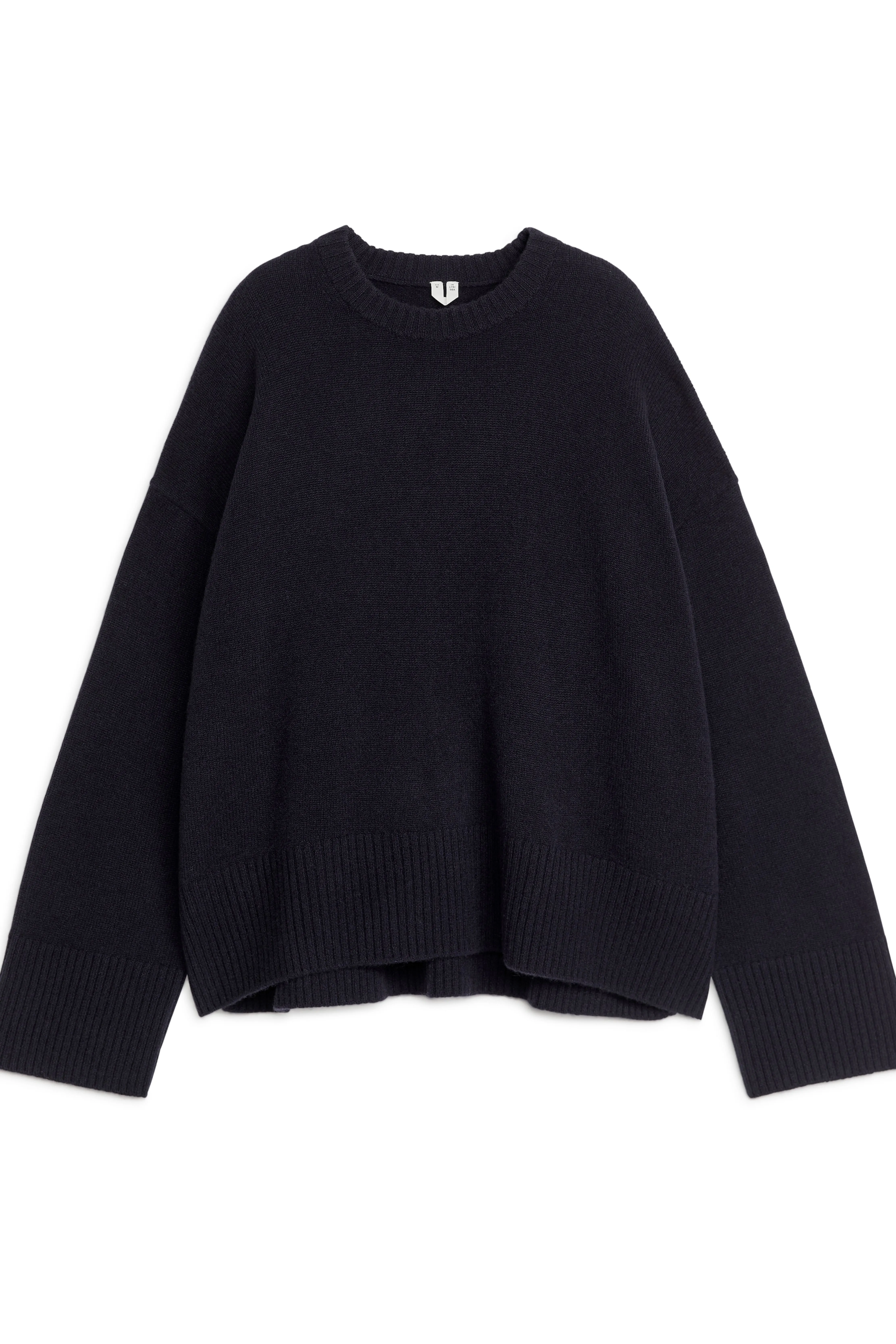 Relaxed Cashmere-Wool Jumper - Round neck - Long sleeve - Dark Blue - Ladies | H&M GB