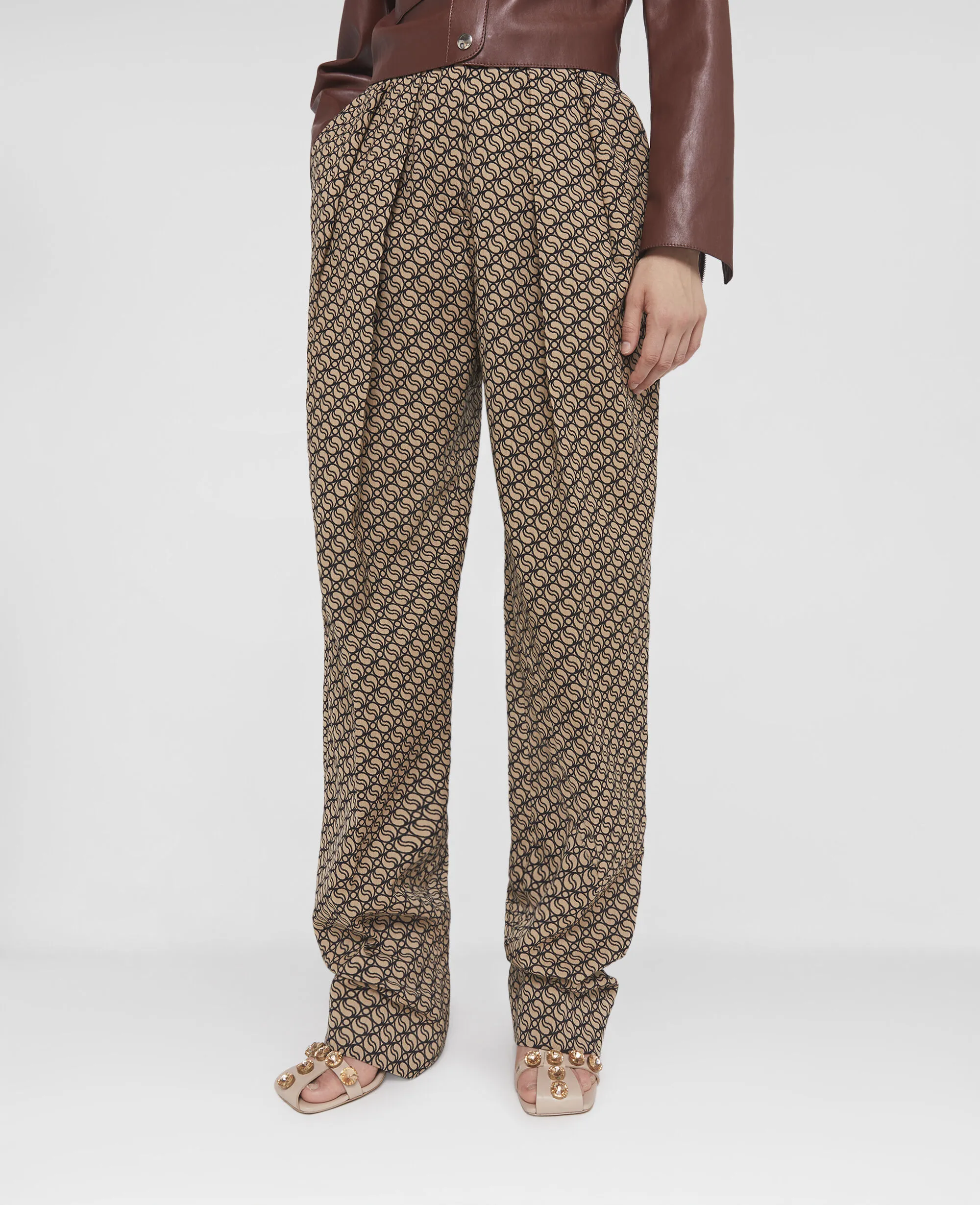 S-Wave Pleat Front Straight Leg Trousers