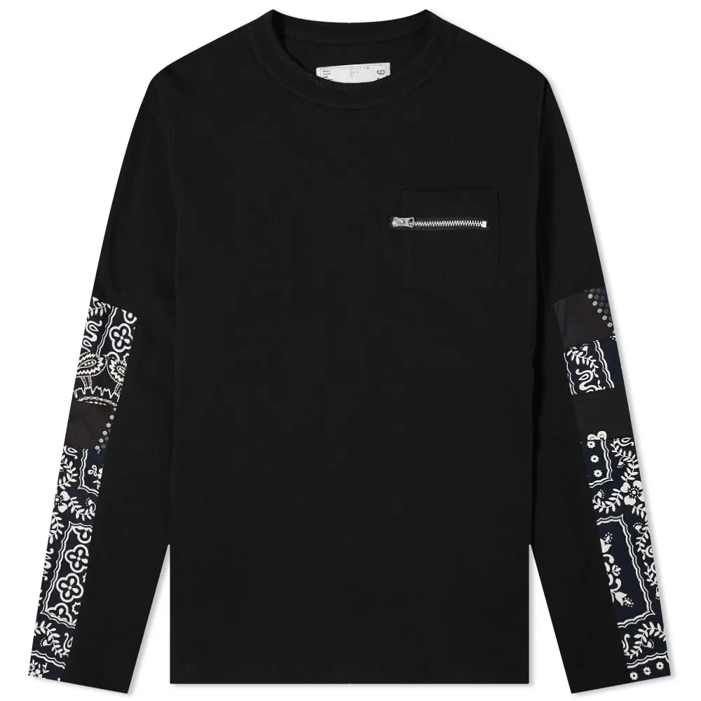 Sacai x Reyn Spooner Long Sleeve Archive Print Mix T-ShirtBlack & White