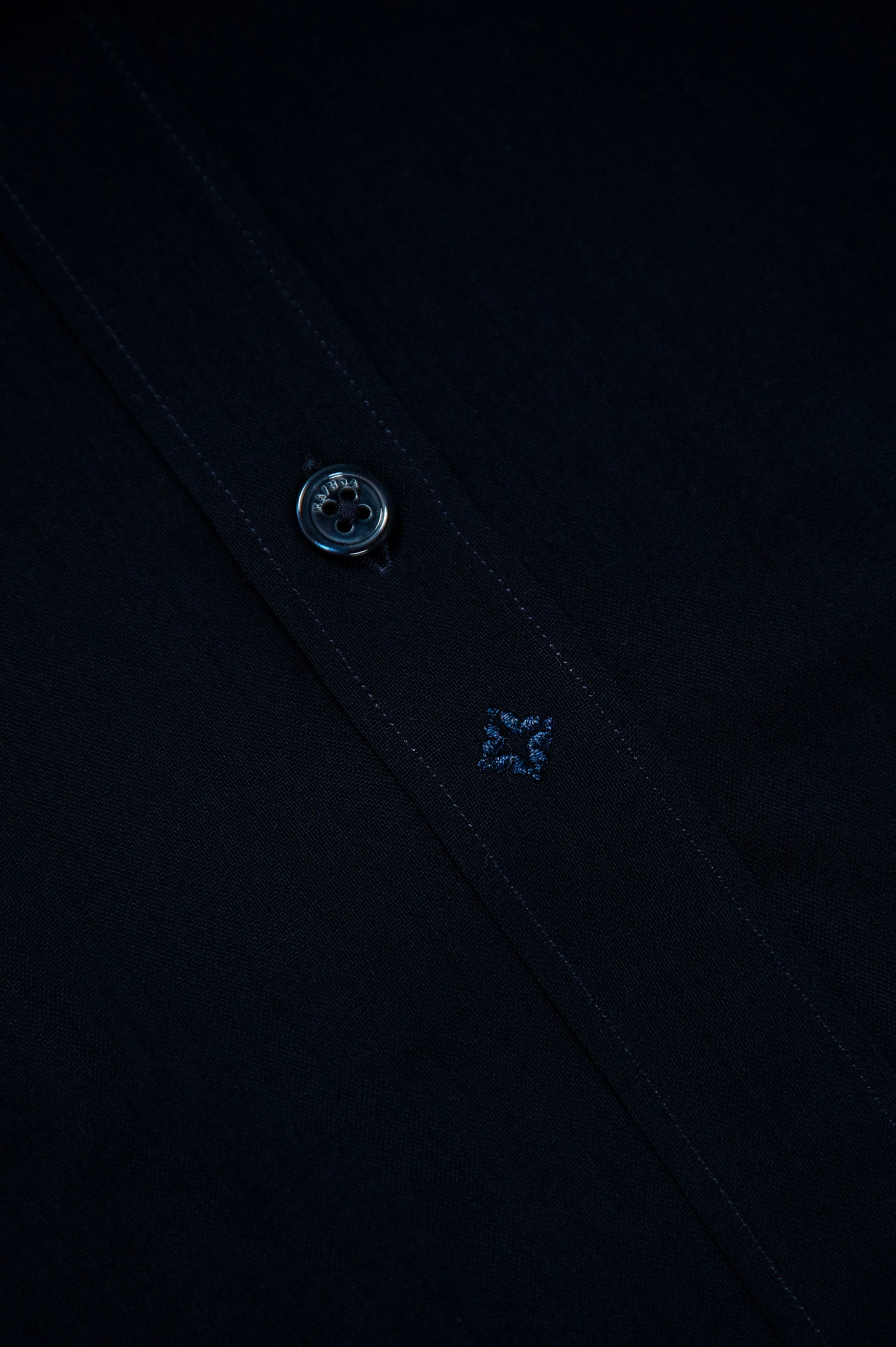 Sandre shirt botton down twill wool (dark blue)