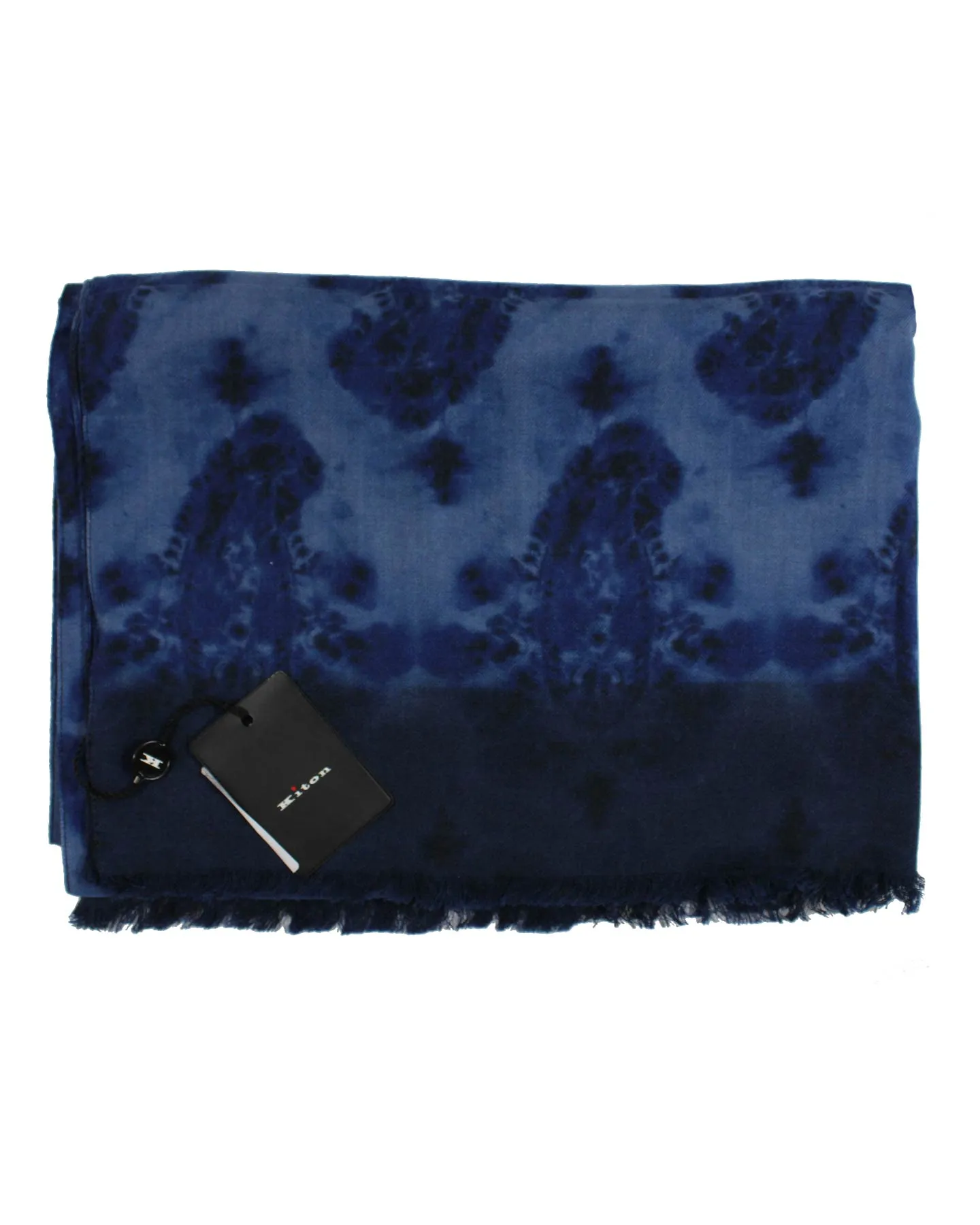 Sartorio Scarf Blue Paisley - Luxury Wool Silk Shawl