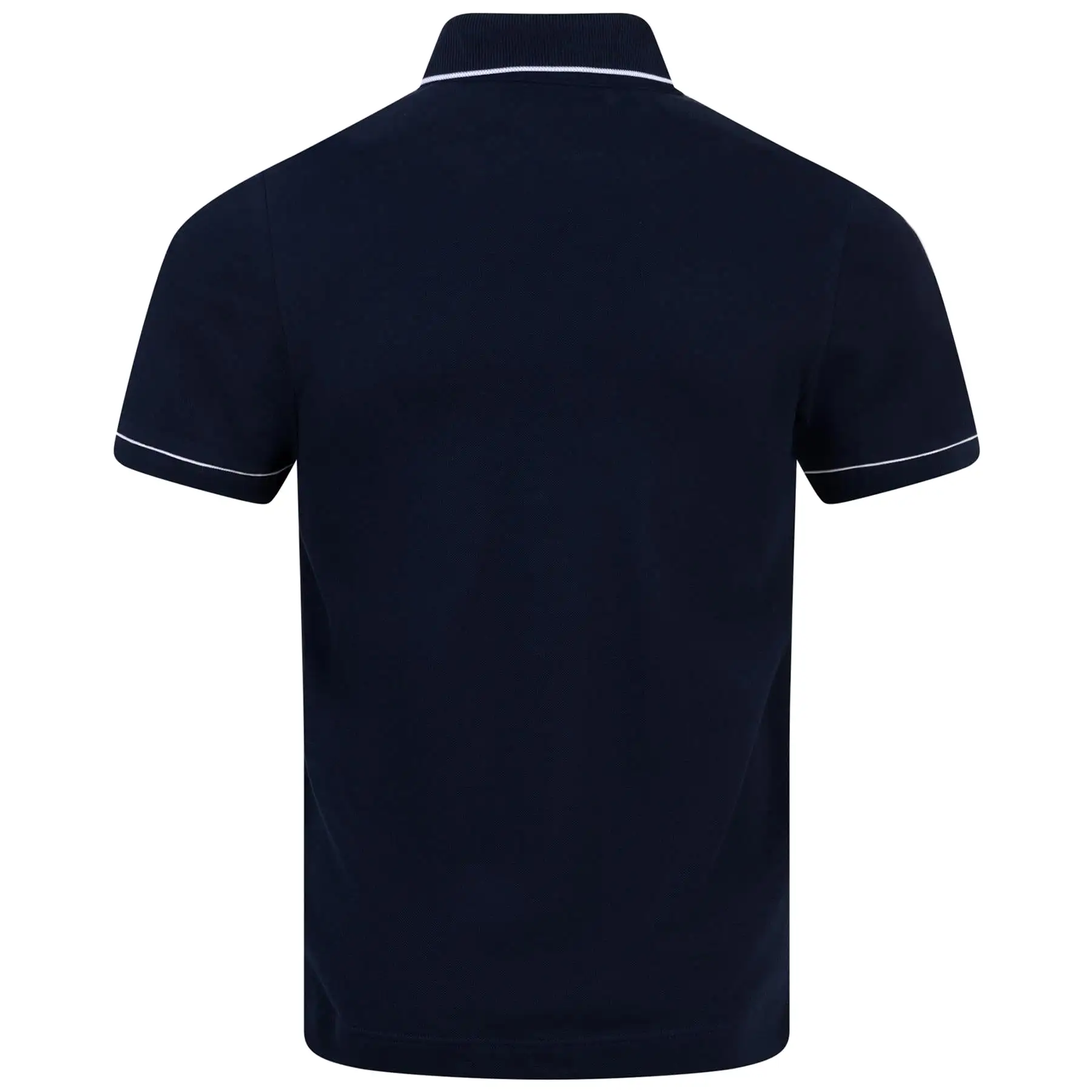 Smart Paris Stretch Cotton Contrast Trim Polo Midnight Blue - SS24