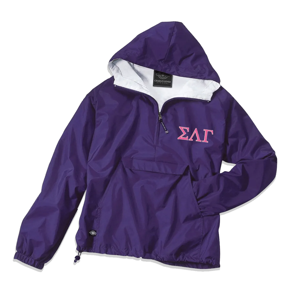 Sorority Pullover Jacket, 2-Color Greek Letters - EMB