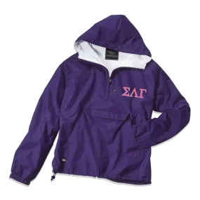 Sorority Pullover Jacket, 2-Color Greek Letters - EMB