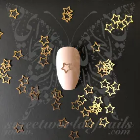 Star Nails Gold Thin Metallic Nail Charms