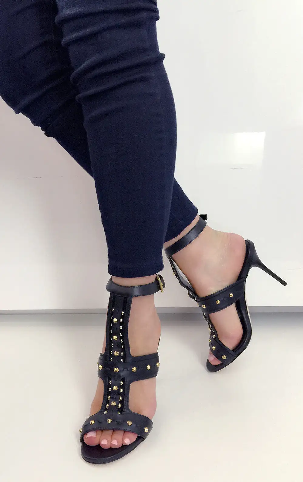 Studded Sandal, Black