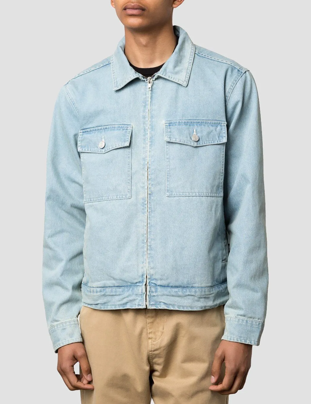 Stussy Garage Washed Garage Jacket - Light Blue