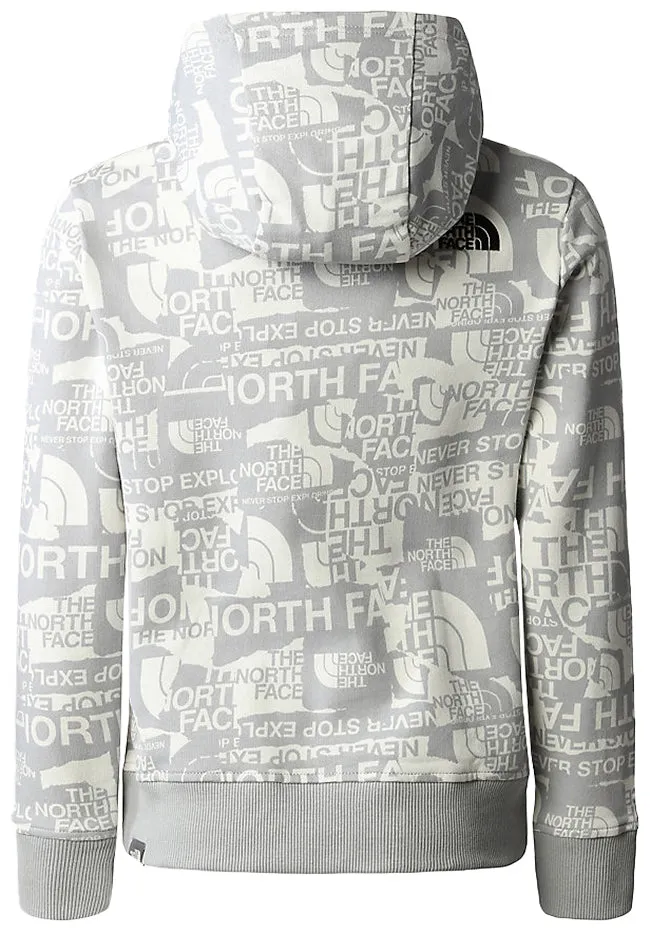 The North Face Kids Light Drew Peak Hoodie Meld Grey Brand Proud Print