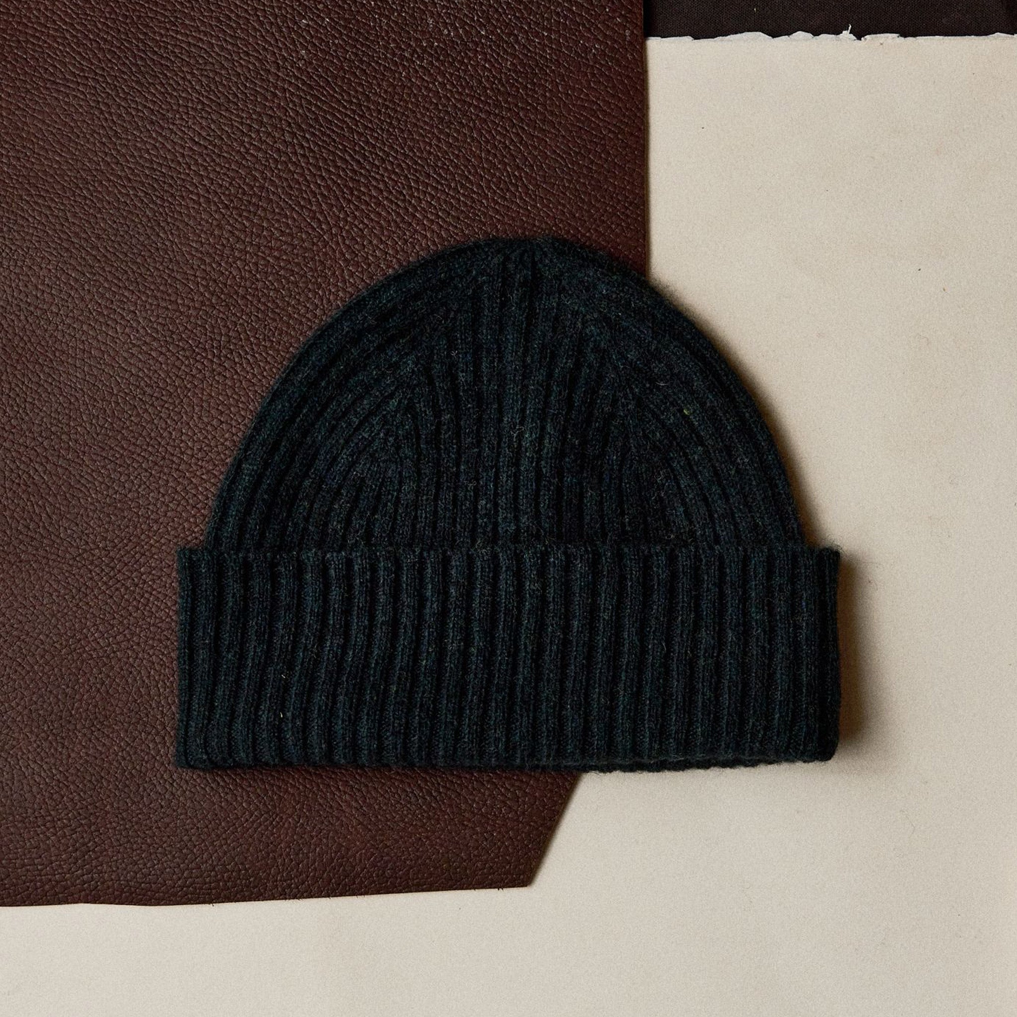 The Rib Beanie in Dark Spruce