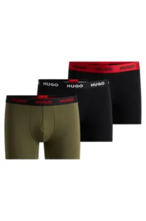 Three-pack of stretch-cotton boxer briefs with logo