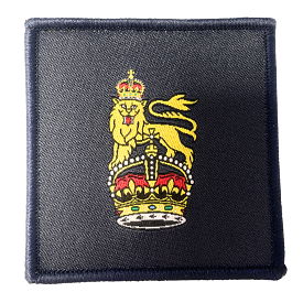 TRF - Army General Staff TUDOR Crown - Crown & Lion - Dark Navy - 60mm x 60mm  - Pack 5