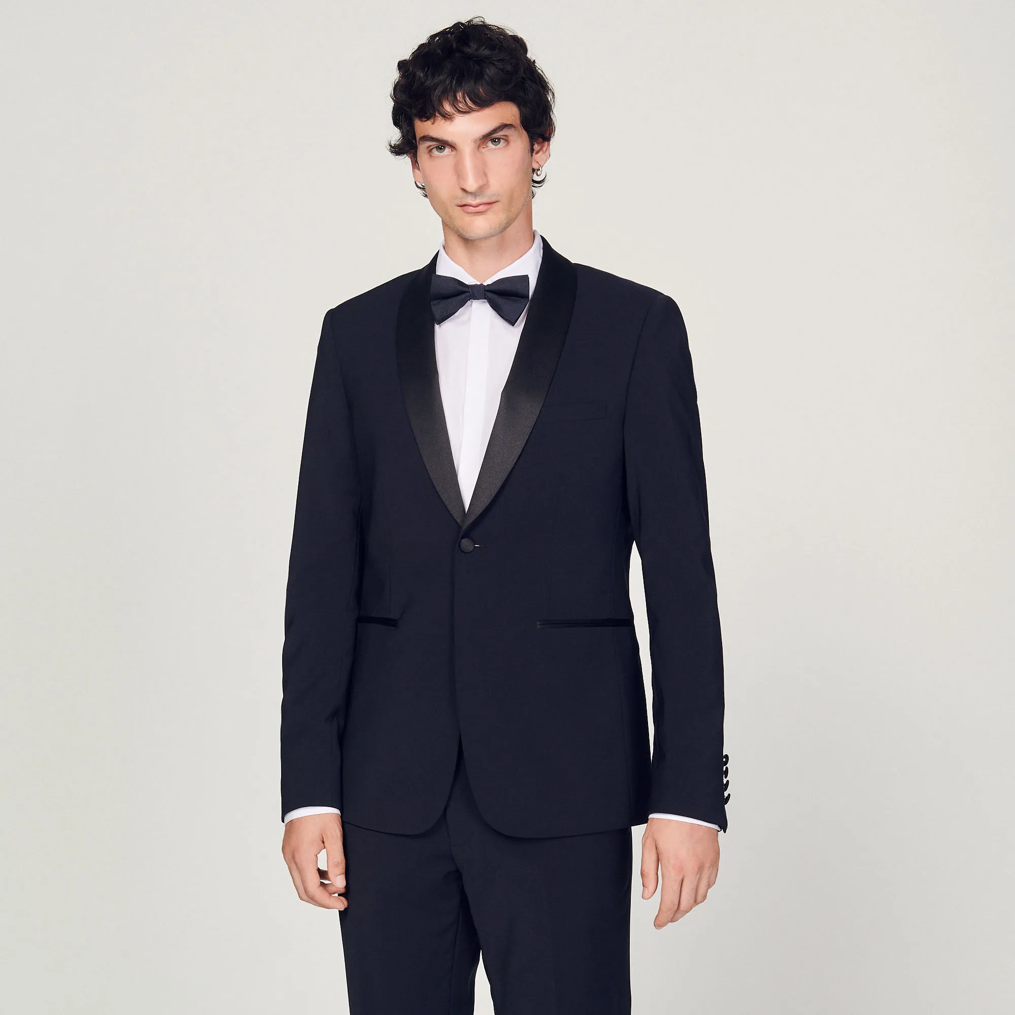 Tuxedo jacket with satin