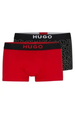 Two-pack of stretch-cotton trunks with logo waistbands