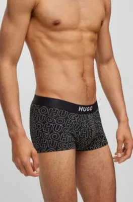 Two-pack of stretch-cotton trunks with logo waistbands