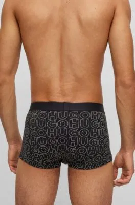 Two-pack of stretch-cotton trunks with logo waistbands