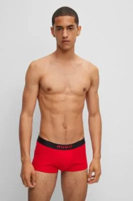 Two-pack of stretch-cotton trunks with logo waistbands