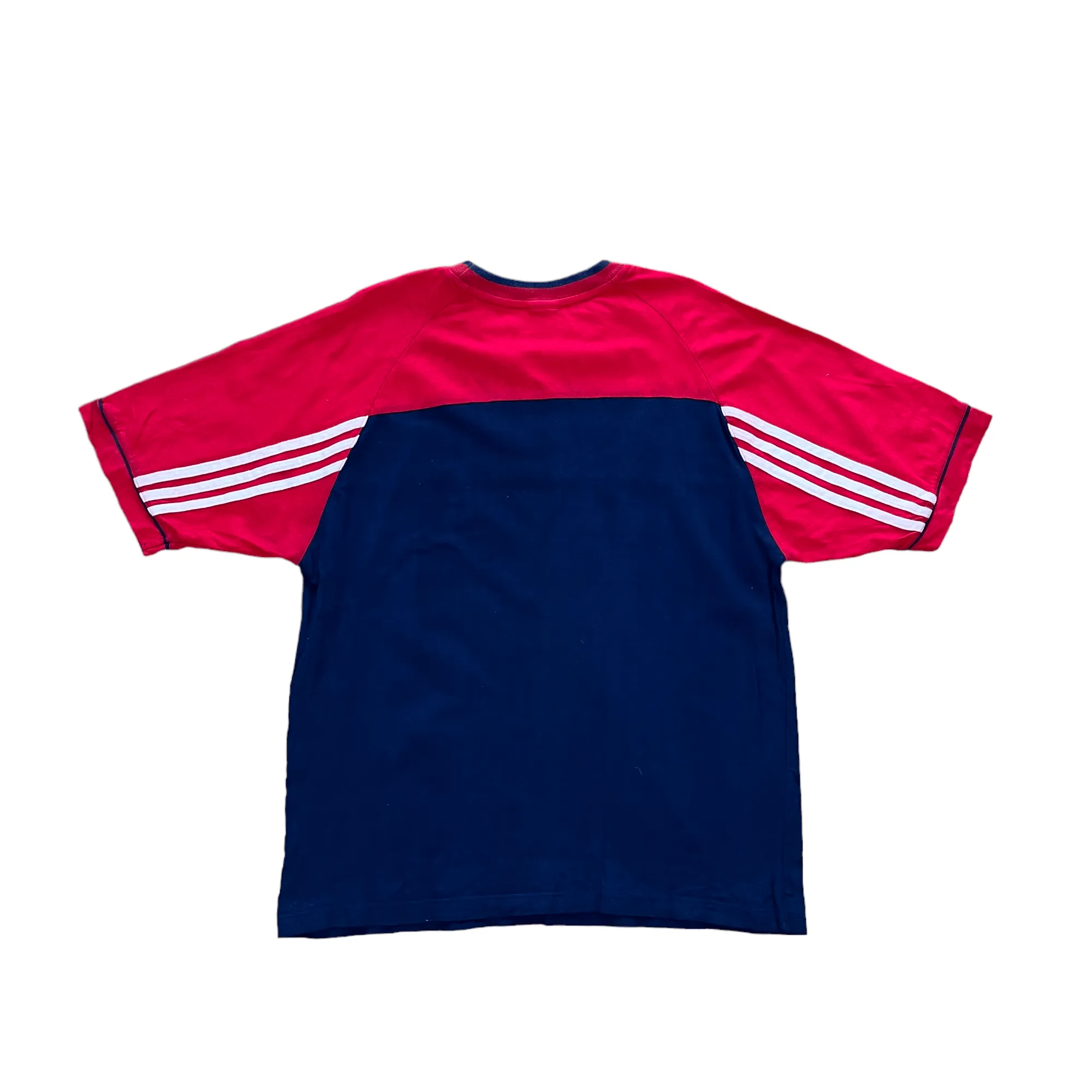 Vintage 90s Navy Blue, Red + White Adidas Tee - Extra Large