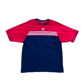 Vintage 90s Navy Blue, Red + White Adidas Tee - Extra Large