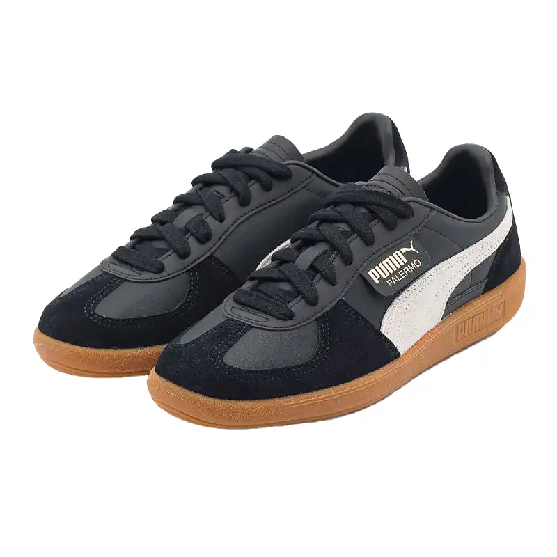 Women's Puma Palermo Leather Black/Vapor Grey-Gum 397467-03