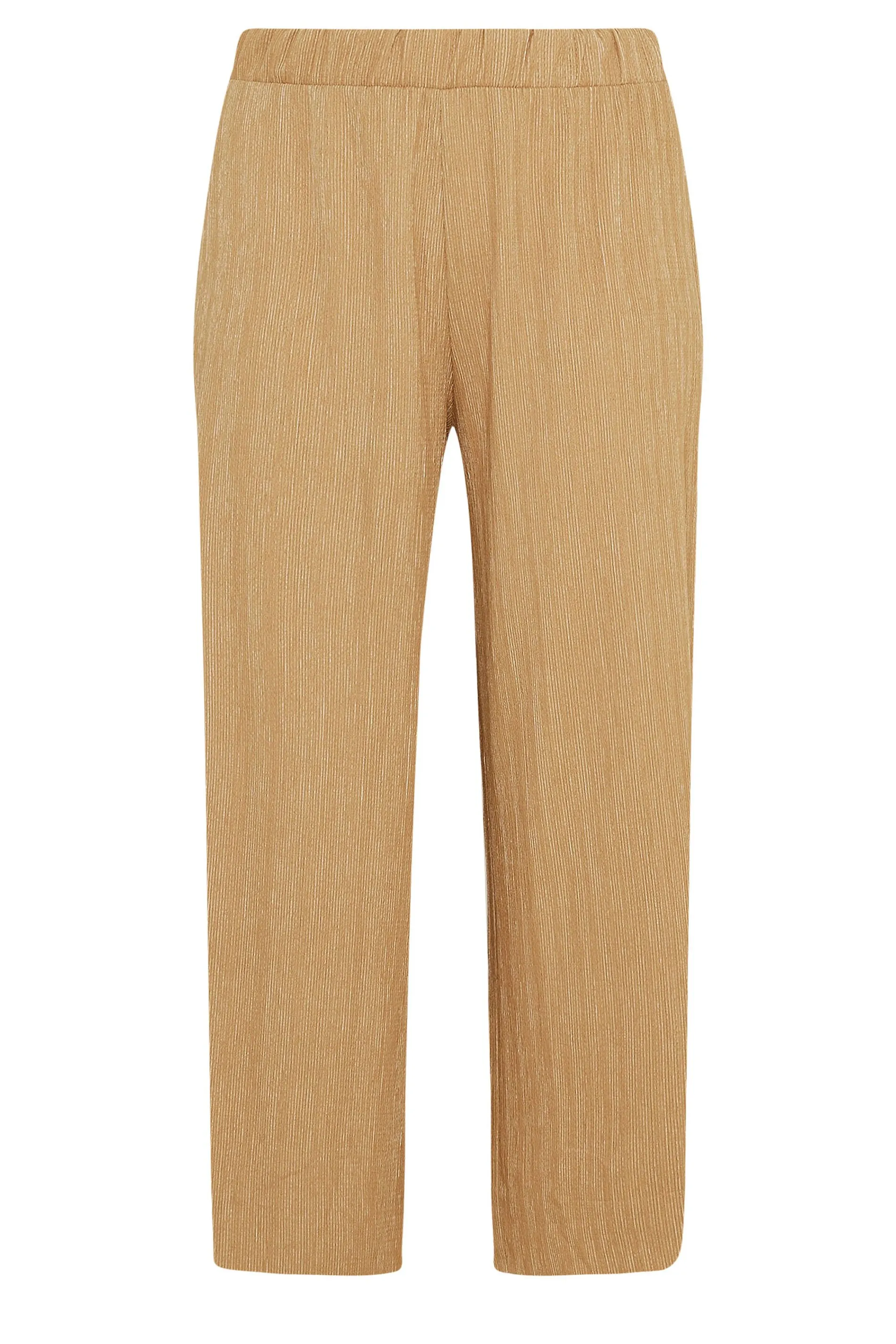 YOURS Curve Natural Brown Textured Wide Leg Trousers