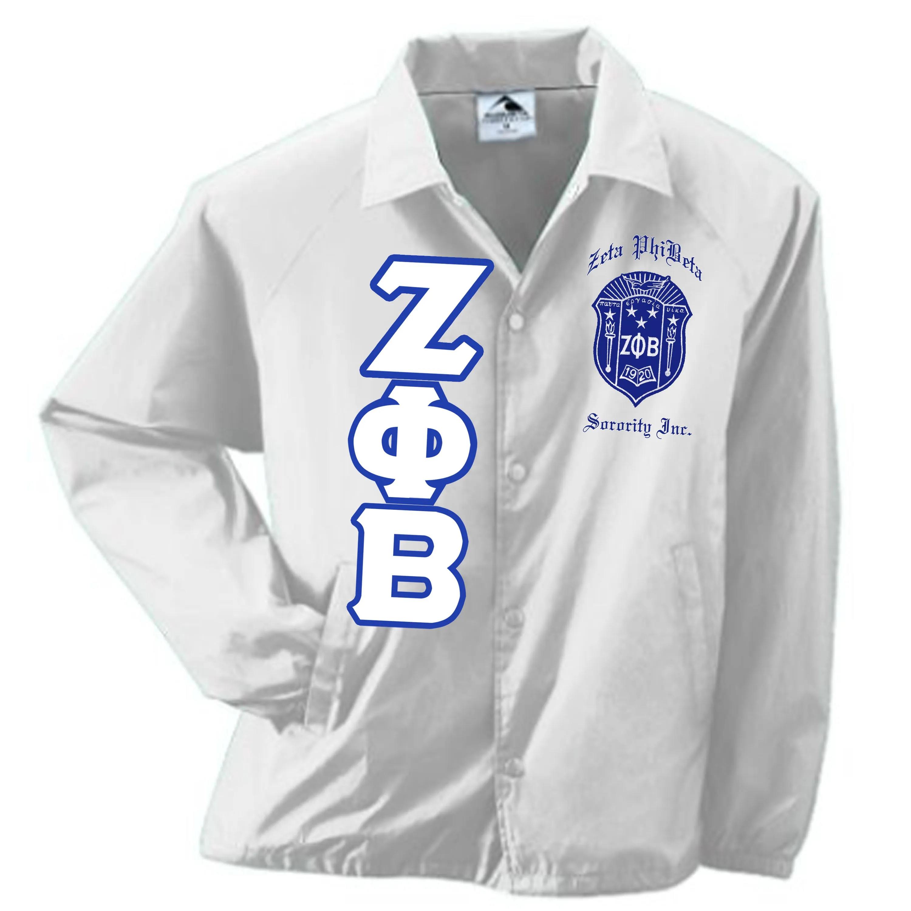 Zeta Phi Beta Crossing Jacket Crest&Letters