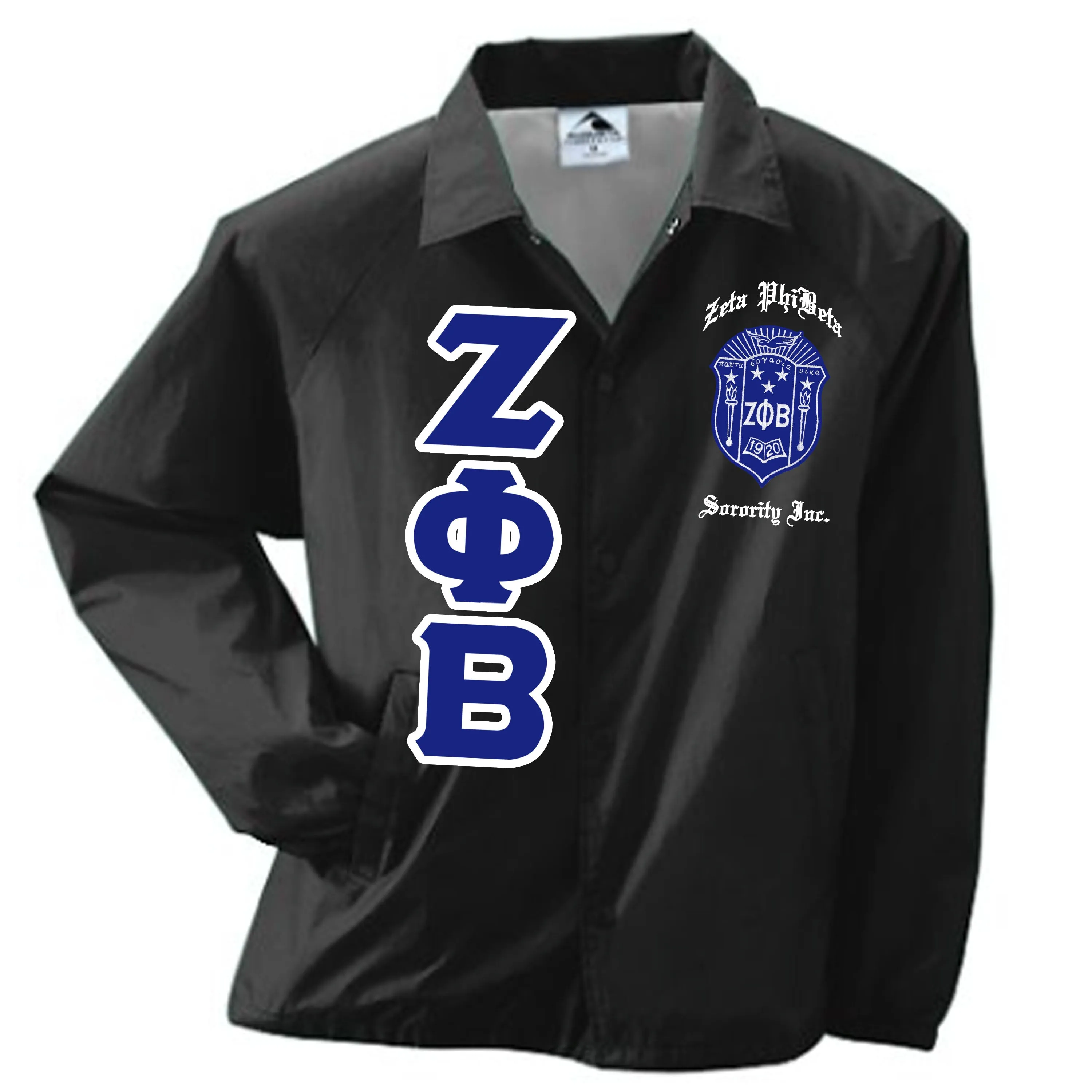 Zeta Phi Beta Crossing Jacket Crest&Letters