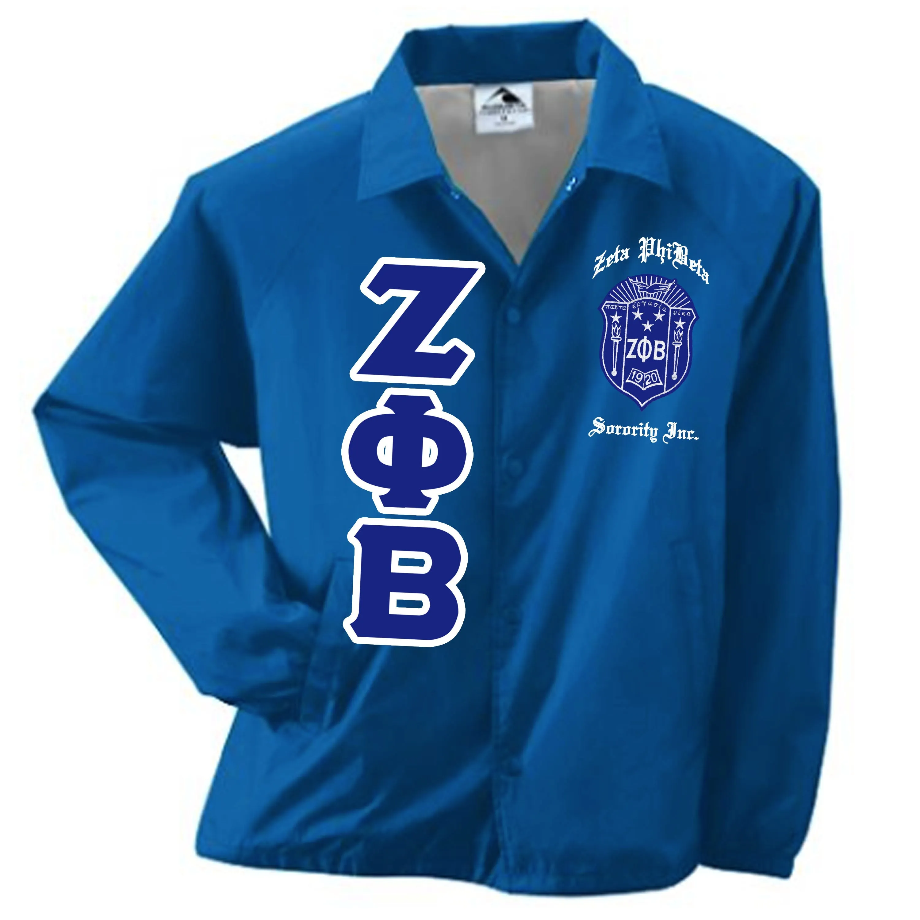 Zeta Phi Beta Crossing Jacket Crest&Letters